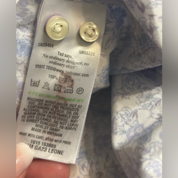 TED BAKER Endurance 100% Cotton Floral Button Down Shirt - Picture 7 of 13